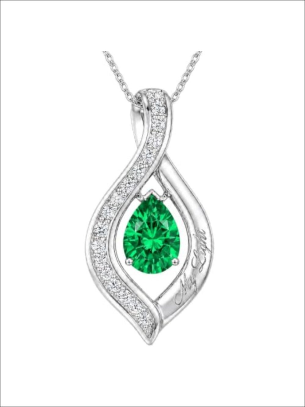Birthstone Necklace Teardrop Infinity Pendant for Women Gift